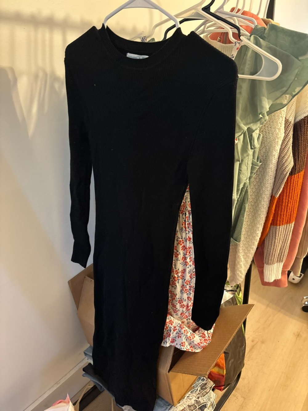 Primark Black Ribbed Long Sleeve Top